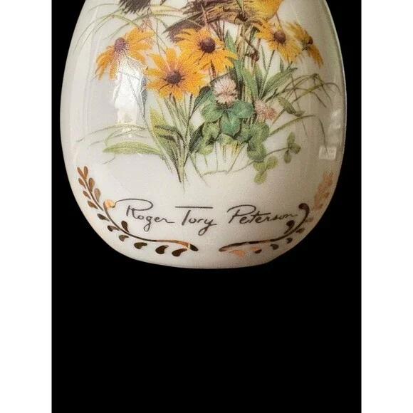 Danbury Mint Roger Tory Peterson Porcelain Songbird Egg Bobolink 1995 - Picture 3 of 7